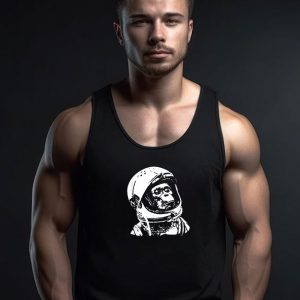 Vintage Space Travel Astronaut Monkey Tank Top