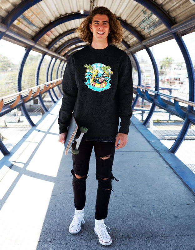 Yellow Hair Skull Holiday Beer Vacation Sweatshirt