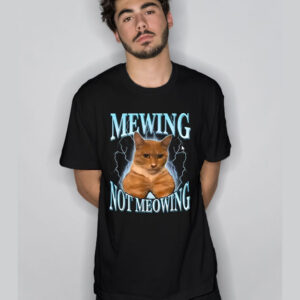 Funny Cat Meme Mewing LooksMax Meowing cat T Shirt