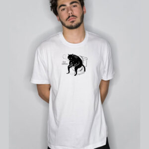 Shit Happens Black Cat Smoking On Toilet T-Shirt